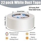 22 Pack White Duct Tape Bulk - 660 Yards X 2 Inch Heavy Duty Tape  Strong No    