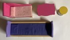 Lot Of Kidkraft Kid Kraft Wooden Dollhouse Furniture  Purple   Pink Beds  Table