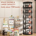 Aheaplus 6 Tier Rotating Bookshelf Tower  Revolving Bookcase360   Round Spinning