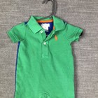 Ralph Lauren Romper Baby Boys 3m Months Green Collared Short Sleeve One Piece