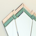 Green   Pink Glass Art Deco Fan Wall Mirror Vintage Antique Wall Mounted Boho