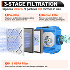 Industrial Air Scrubber 3 Stage W  Hepa Filtration 500 Cfm 110v