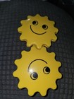 Ambi Toys Vintage Yellow Sun Smiley Face Push Pull Stacking Toy Pair