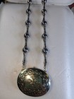  Estee Lauder Moonsilver Solid Perfume Necklace Full Locket Pendant 1963 Vtg