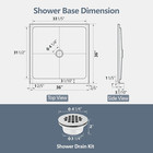 Lmlmd 36  X 36  Shower Base Single Threshold Center Drain Shower Pan White