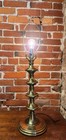 Vintage Brass Table Lamp 25  Tall W  Green Felt Base     83  Cord     Tested   Works