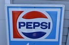 Vintage Pepsi Cola Soda Pop Tin Embossed In Arrow Advertising Sign