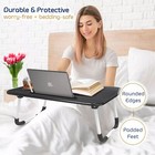 Adjustable Laptop Tray Lap Desk Stand Foldable Bed Table Notebook Tray Cup Slots