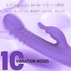 Rotating Thrusting G-spot Rabbit Vibrator Clit Massager Sex Toys For Women Purpl