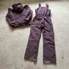 Carhartt Insulated Duck Bib Overalls And Jacket Set    deep Plum    Wr027 Womens