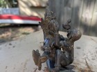 Antique Asian Indian Two Part Bronze Sculpture 4 1 2  X 5 1 2  Wide 