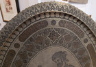 Magnificent   Large Antique Persian Islamic Tinned Copper Tray
