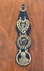 Unique Vintage Leather And Brass Horse Medallions