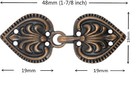 Bezelry 6 Pairs Baroque Spade Hook And Eye Cloak Clasp Antique Copper