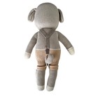 Cuddle   Kind Dog Plush Toy Handmade Knit Green Bow Tie Suspenders 12 