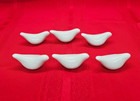 6 White Ceramic Love Birds Pigeons Chop Sticks Knife Rest Dinner Party Vintage 