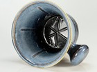 Hand Thrown Ceramic Pottery  Cup Shaving Mug Bowl Scuttle  Two-toned Blue Black