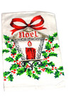 1950 s W tags Set 3 Mcm Style Linen Christmas Holiday Dish tea Towel Noel 28x16