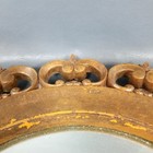 Vtg Mcm Syroco Wood Rococo Frame Oval Mirror 14 5 x18  Deep Golden Green
