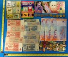 Worldwide Junk Drawer Mixed Lot Stamps Labels Cards Bills Coins Caps Tickets Art