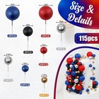 115 Pcs Mini Balloon Cake Toppers - Foam Ball Cupcake Picks For Birthday  Weddin