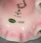 Fenton Rosaline Hand Painted Floral And Gold Glass Bell Signed 1452 2500