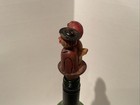 Vintage Carved Wood Mechanical  Couple  Cork   Wood Wine Bottle Stopper