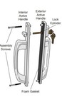 Pella 250 White Vinyl Patio Door Handle Set V987814   free Shipping   