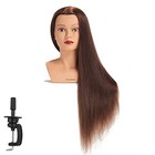 Traininghead 28-30  100  Human Hair Mannequin Head Hairdressing Training Brown