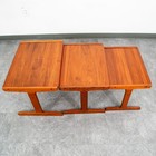 Mid Century Danish Modern Nesting Tables Solid Teak Set 3 Denmark Sled Mcm Wood