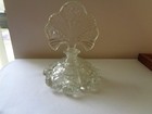 Art Deco Perfume Bottle Made In Czechoslovakia Clear Pressed Glass  With Stopper