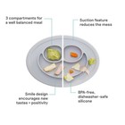 Mini Mat Pewter 6-12 Months Silicone Suction Placemat Divided Plate Baby