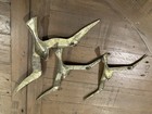 Set Of 3 Retro Vintage Brass Flying Seagulls Birds Wall Hanging Mid Century Mcm