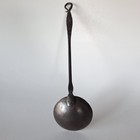 Hand-forged Pennsylvania Hearth Ladle Egg Spoon  approx  1820   1860  Wrought Iron