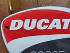Vintage Ducati Corse Porcelain Enamel Metal Sign Size 6  X 6 