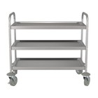 33 3 4  X 21  X 37  Knocked Down 24 Gauge Stainless Steel 3 Shelf Utility Cart