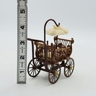 Vintage Victorian Wicker Baby Doll Buggy Pram Carriage Stroller W  Parasol Bjr