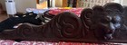 Antique 19th C Carved Wood Architectural Pediment Lion Head Salvage Frieze 37 5   