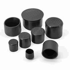 Black Round Plastic End Cap  Pvc Soft Rubber Caps Tube Pipe Feet     6-120mm