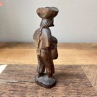 Vintage Hand Carved Wooden Figurine  Man W  Pan Flute 4 5  