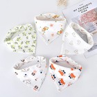 5pcs Baby Bandana Bibs Soft Cotton Triangle Drool Saliva Towel Feeding Apron