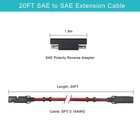 Sae To Sae Extension Cable 16awg - 20ft Sae Cable Battery Charger Extension Cord