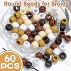 60pcs Hair Beads For Braids Acrylic White Loc Dreadlock Bead 5 Medium Brown