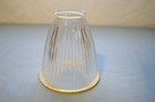 Clear Glass Votive Light Shade Vertical Lines   Brass Edge 5    High 2    Fitter