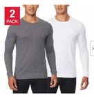 32 Degrees Heat Men s 2-pack Long Sleeve Crew Neck Tee  White ht  Blue  Size M