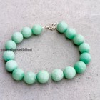 Amazonite Bracelet 8mm Gemstone Beads     Sterling Silver Clasp  Natural Healing