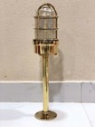 Ship Salvaged Original Brass Bulkhead Ceiling Light   Vintage Antique Fixture