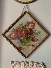 Antique Victorian Cabbage Roses Flue Cover In Excellent Condition 