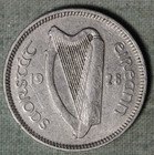 Ireland 1928   Three Pence   3d  99    Tracked Shipping