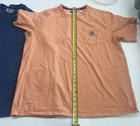 Lot Of 2 Carhartt Xl Relaxed Fit Work Shirts Pocket T Shirt Blue Orange See Pics